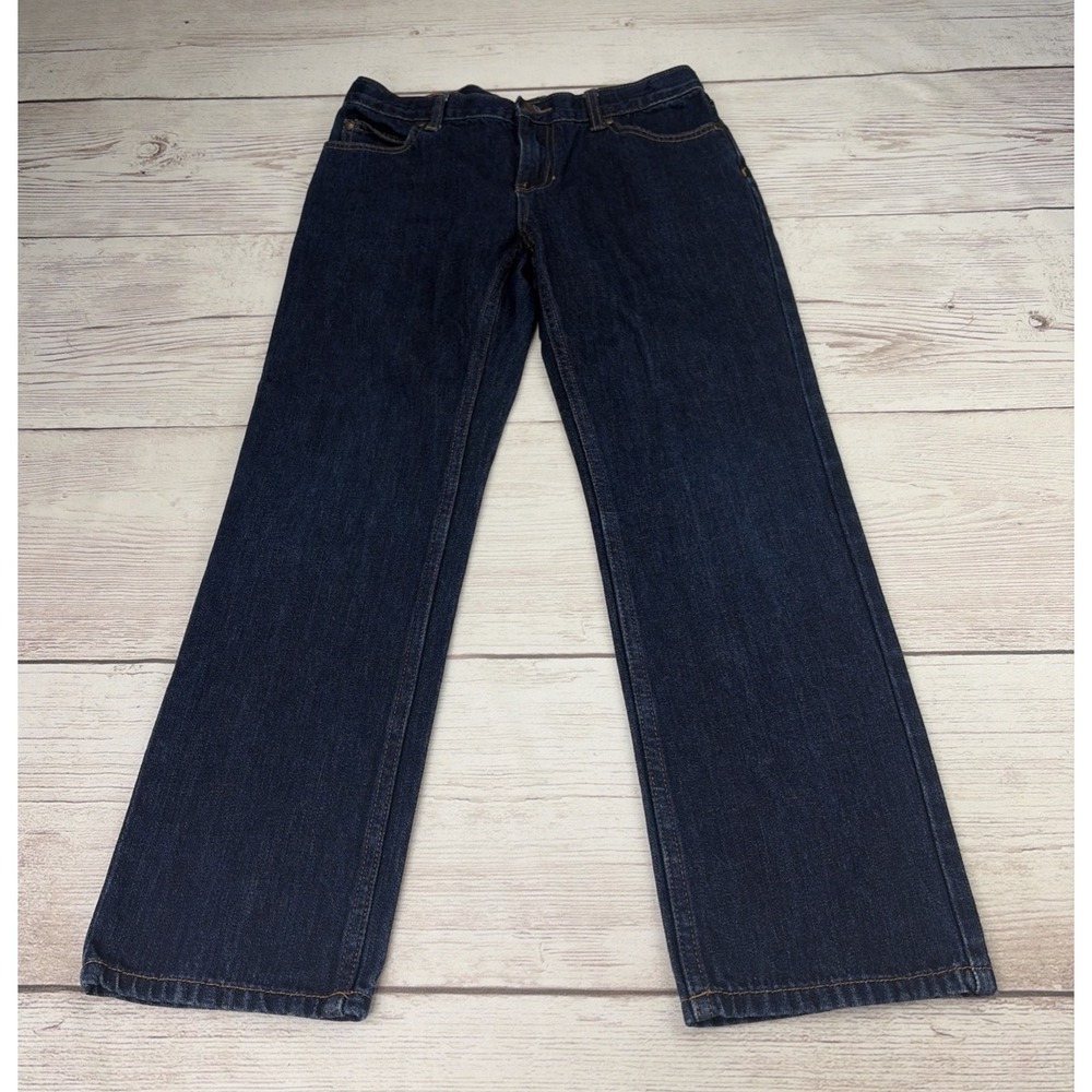 Lands' End Jeans Youth Boys 12H Classic Fit Dark Wash Adjustable Waist